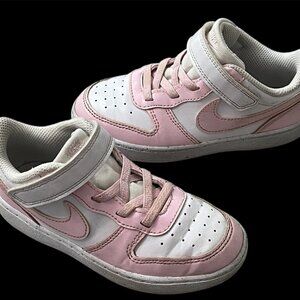 NIKE Court Borough White Pink Girl Size 10C Sneakers Year 2024 Shoes DV5458-105